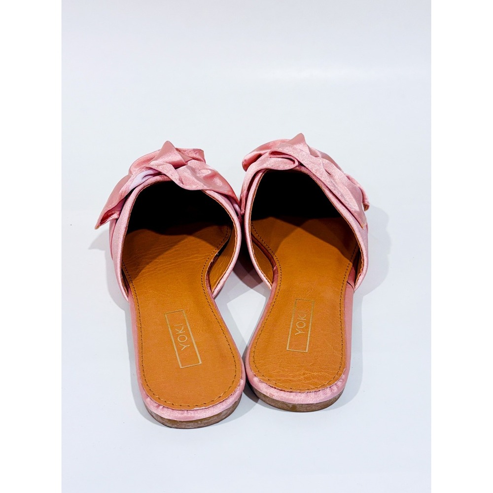 YOKI Pink satin pointed mules | Bow coquette | Size 8 - Picture 6 of 9